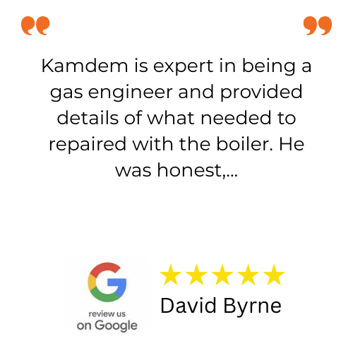 5 Star google review for Gas Engineer service