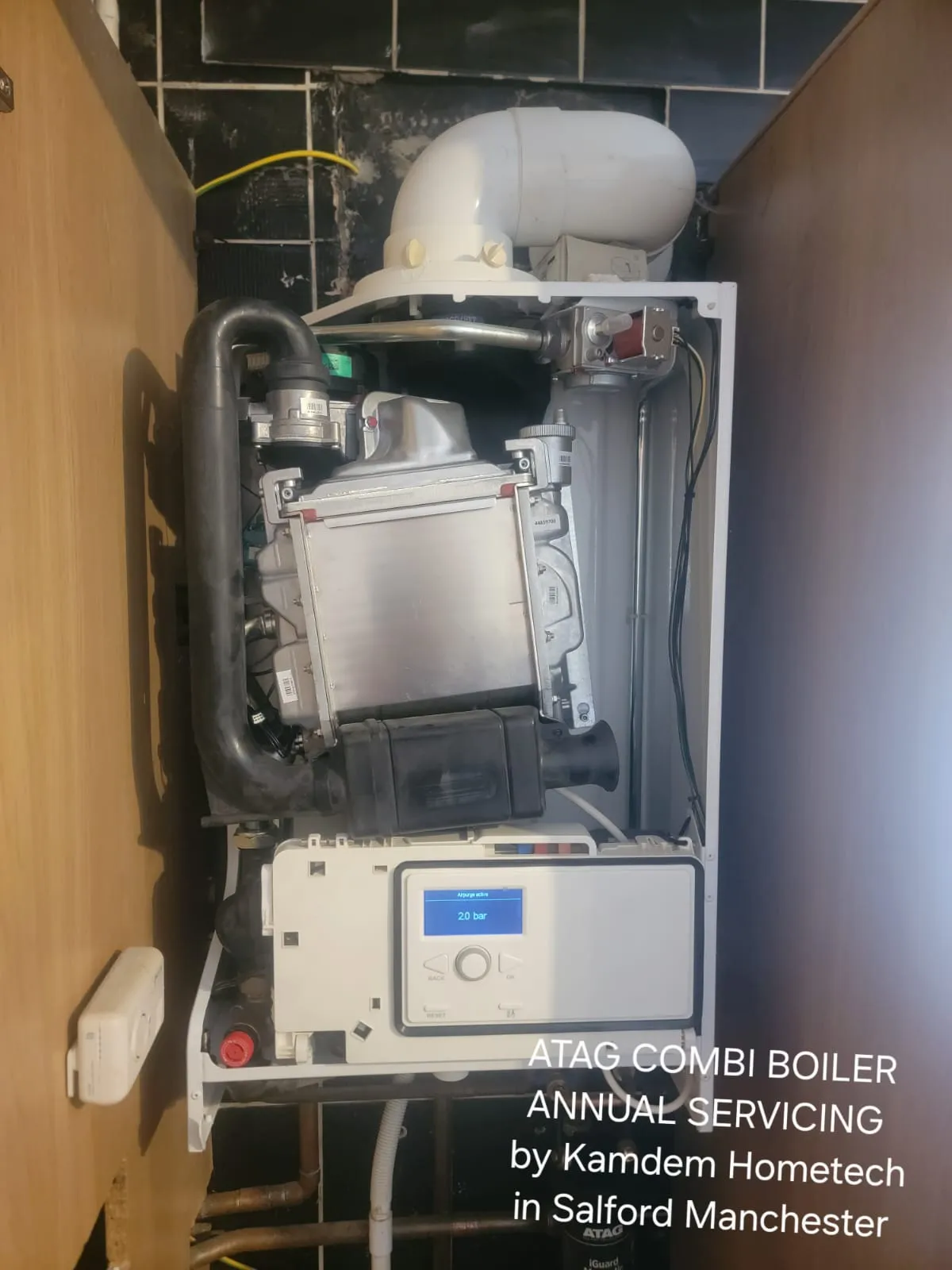 ATAG combi boiler annual servicing in Salford Manchester by Kamdem HomeTech